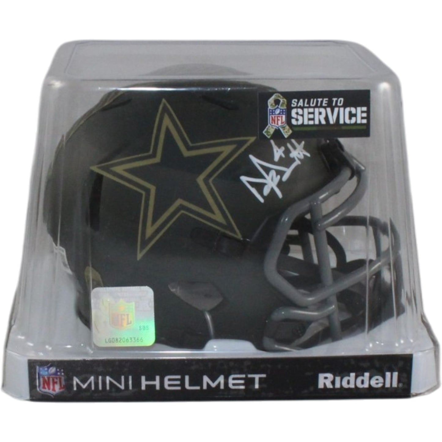 Dak Prescott Signed Dallas Cowboys Mini Helmet - 2025 Salute to Service