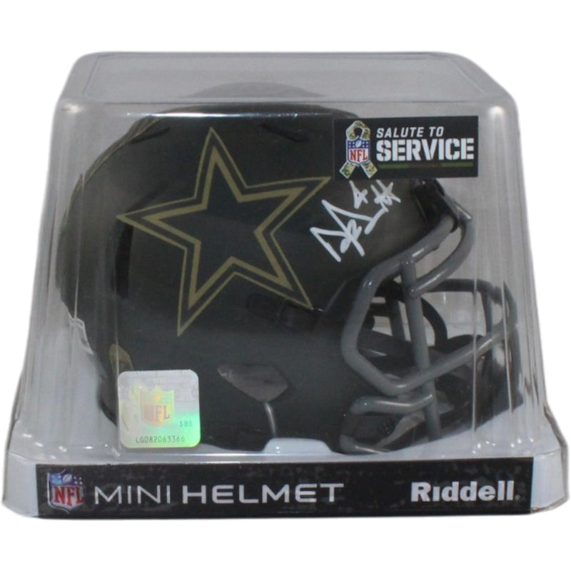Dak Prescott Signed Dallas Cowboys Mini Helmet - 2025 Salute to Service