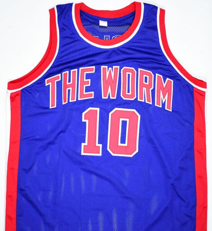 Dennis Rodman Signed Blue Custom Basketball Jersey