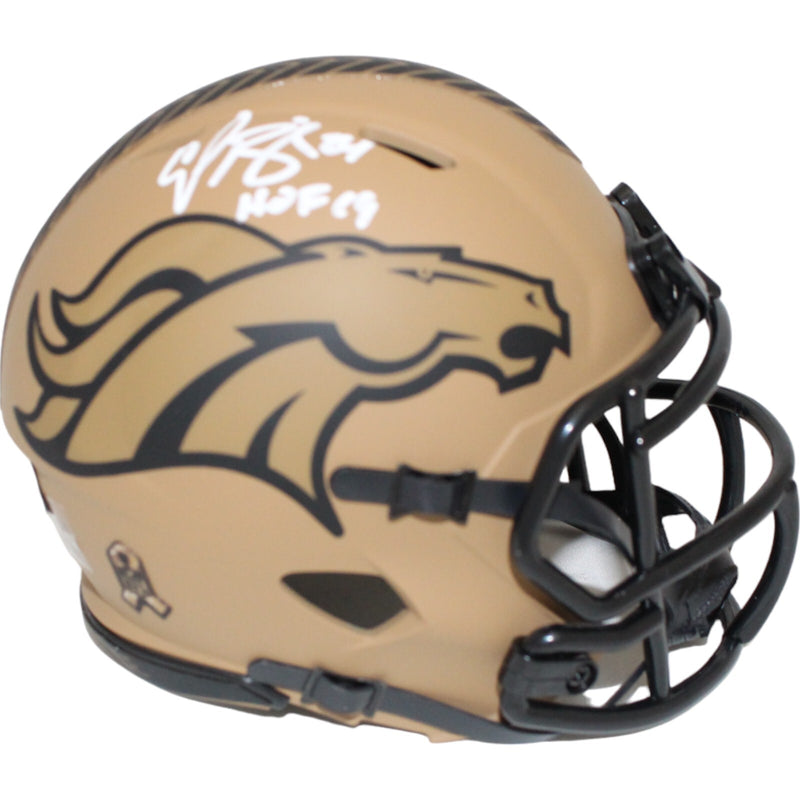 Champ Bailey Signed Denver Broncos 2023 Salute to Service Mini Helmet HOF
