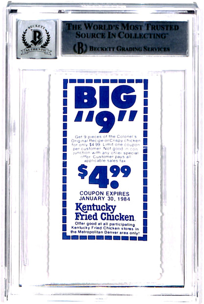 John Elway Autographed Slabbed Ticket Stub (1st NFL TD)