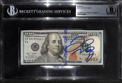 Floyd Mayweather Signed $100 Bill Beckett BAS Grade 10 Autograph Slabbed