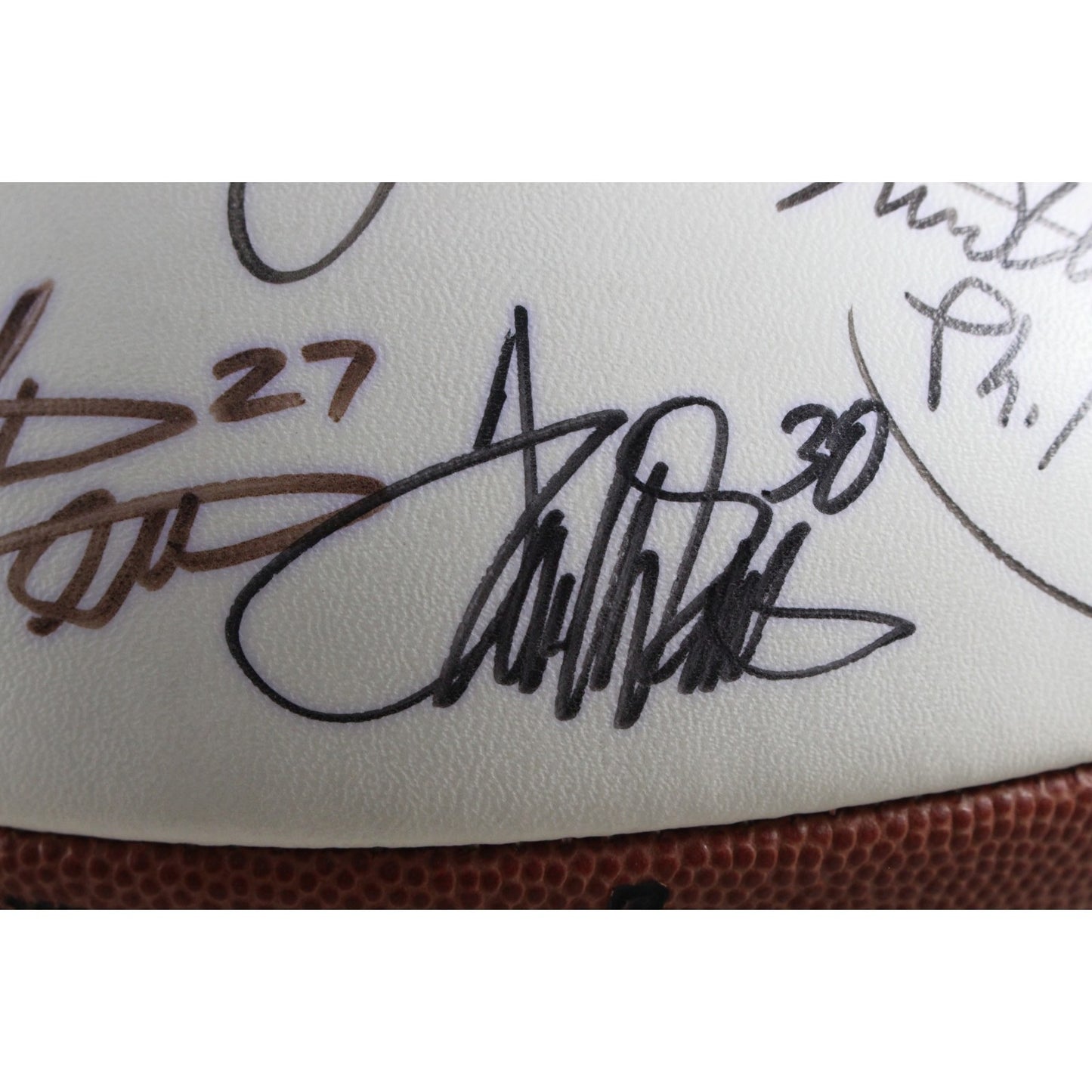 John Elway, Frank Tripucka & Ring of Honor Signed Broncos Logo Football
