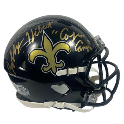 Bobby Hebert Signed New Orleans Saints "Cajun Cannon" Alternate Mini Helmet