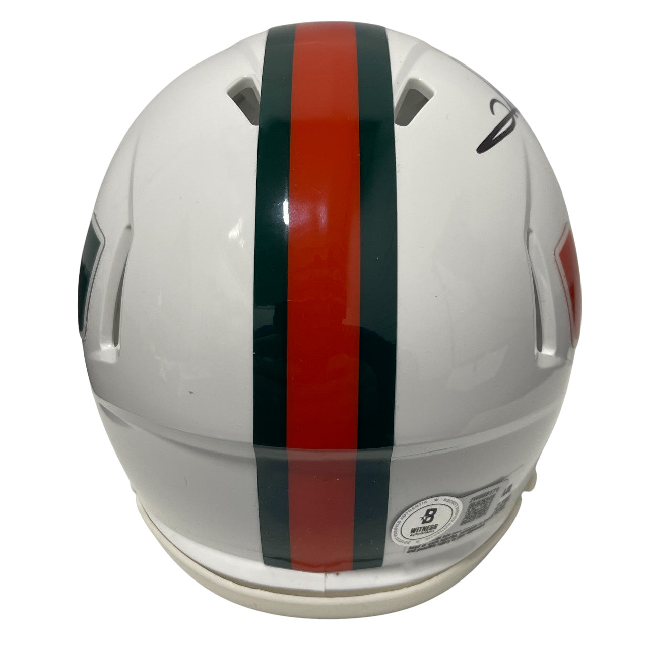 Clinton Portis Signed Miami Hurricanes Speed Mini Helmet Beckett Witness