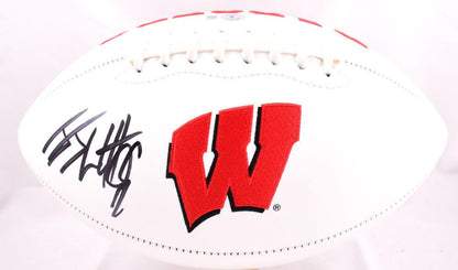 JJ Watt Autographed Wisconsin Badgers Logo Football (Black)