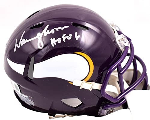 Warren Moon Autographed Minnesota Vikings Throwback Speed Mini Helmet