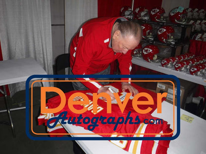 Len Dawson Autographed Red Kansas City Style Jersey