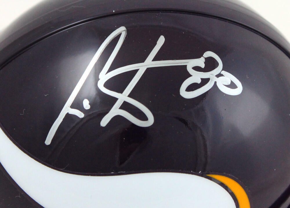 Cris Carter Autographed Minnesota Vikings Silver Mini Helmet