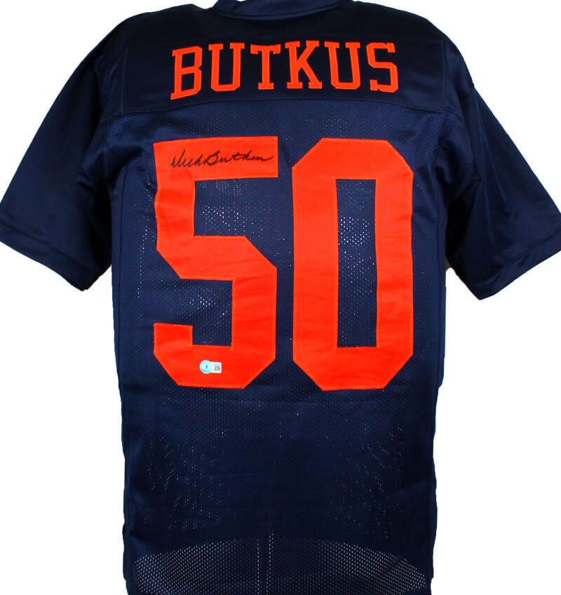 Dick Butkus Autographed Blue College Style Custom Jersey