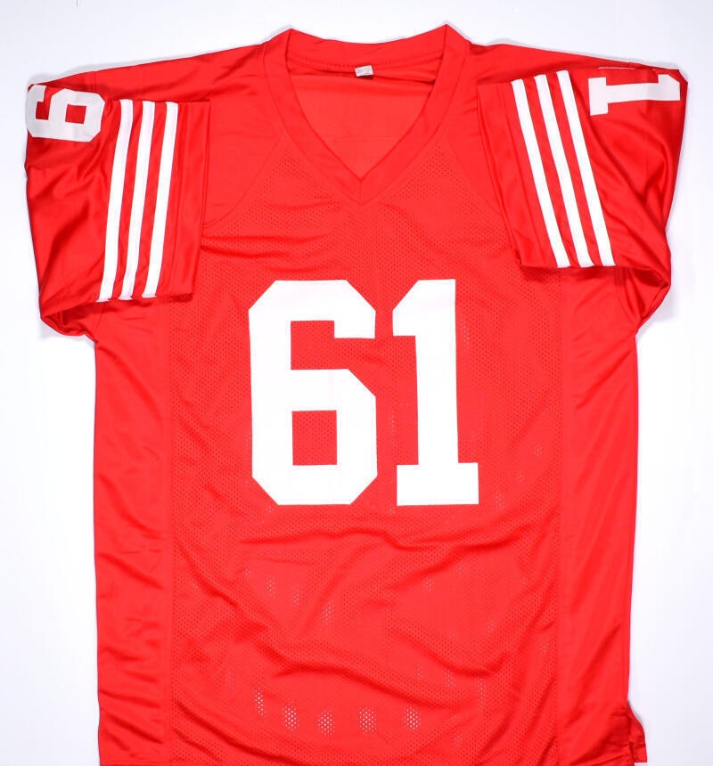 Jesse Sapolu Autographed San Francisco Red Custom Jersey