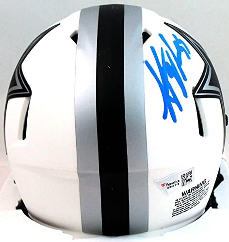 Leighton Vander Esch Signed Dallas Cowboys Lunar Mini Helmet