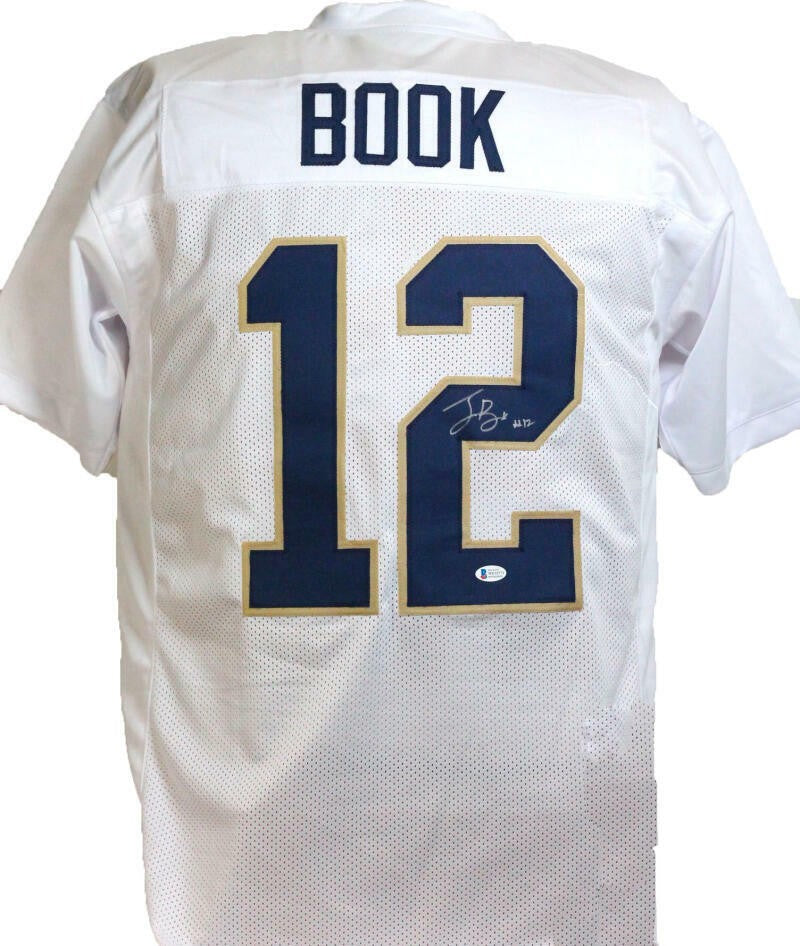 Ian Book Autographed Notre Dame Style Custom White Jersey