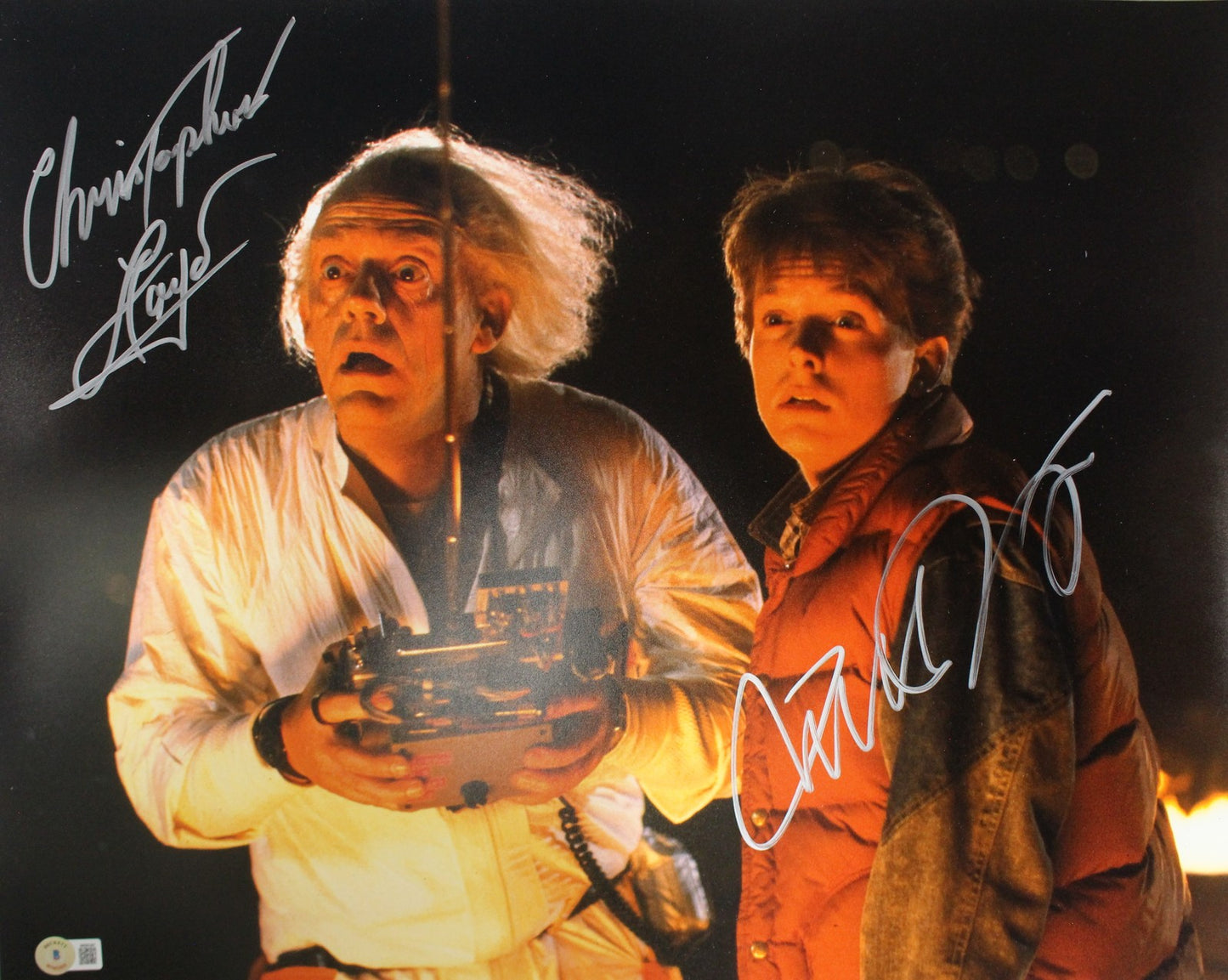 Michael J. Fox & Christopher Lloyd Back to the Future Autographed 16x20 Photo