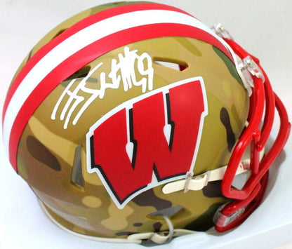 J.J. Watt Signed Wisconsin Badgers Camo Mini Helmet
