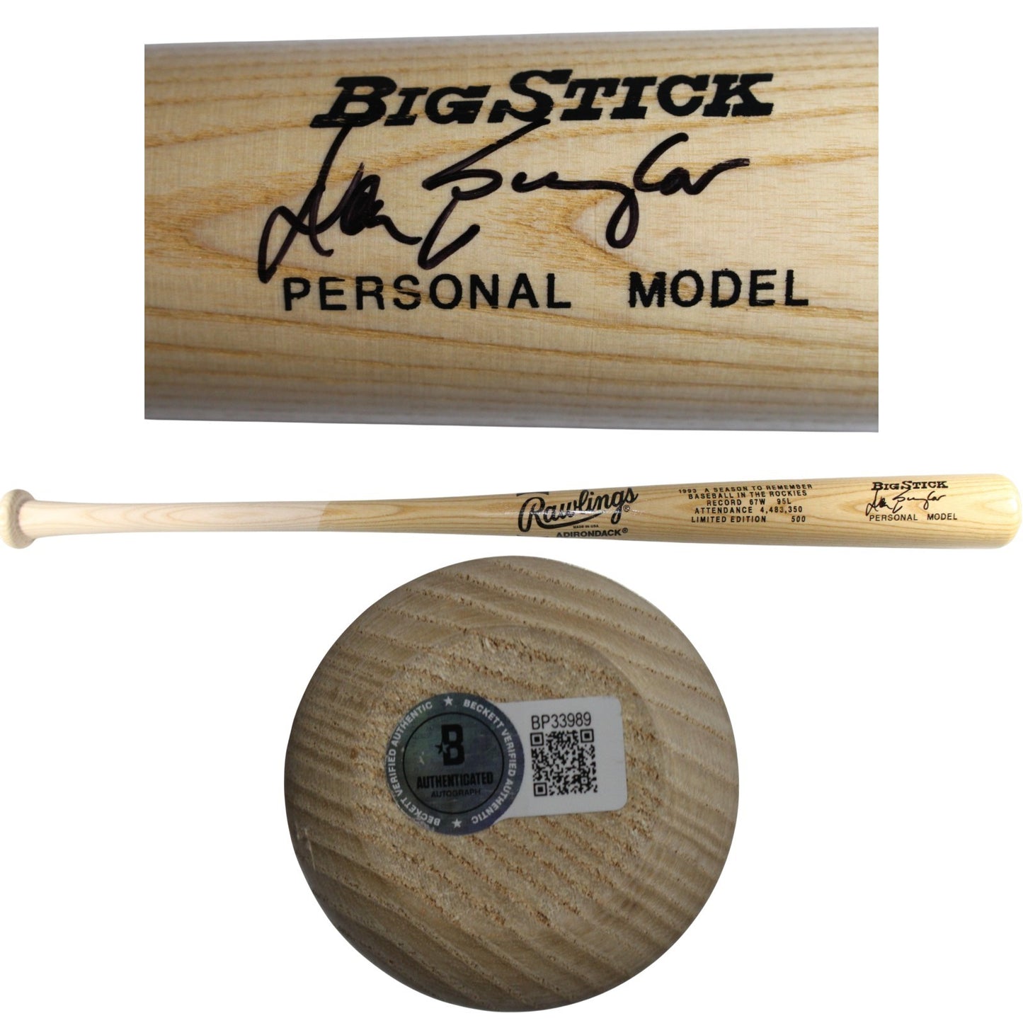 Don Baylor Autographed Colorado Rockies 1993 Season to Remember Rawlings Bat