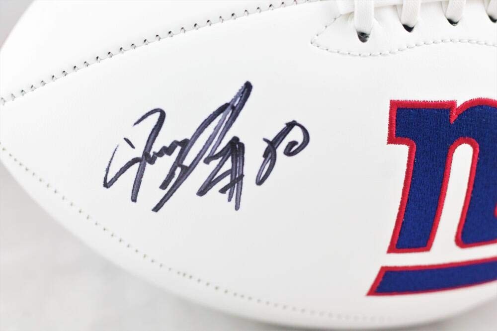 Jeremy Shockey Autographed New York Giants Black Logo Football