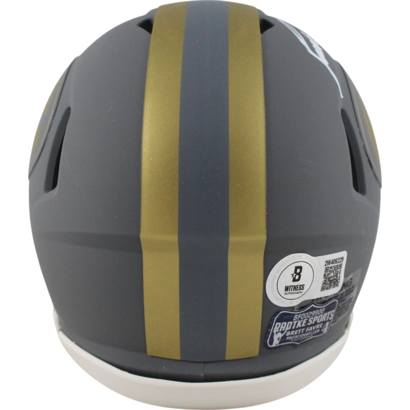 Brett Favre Autographed Green Bay Packers Slate Mini Helmet