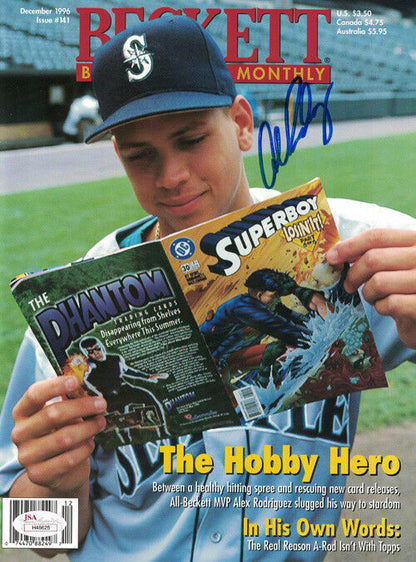 Alex Rodriguez Signed Seattle Mariners 1996 Beckett Monthly Magazine JSA