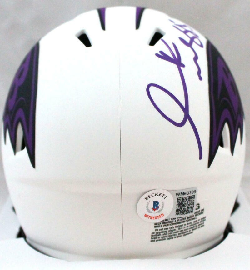 Derrick Mason Signed Baltimore Ravens Lunar Speed Mini Helmet