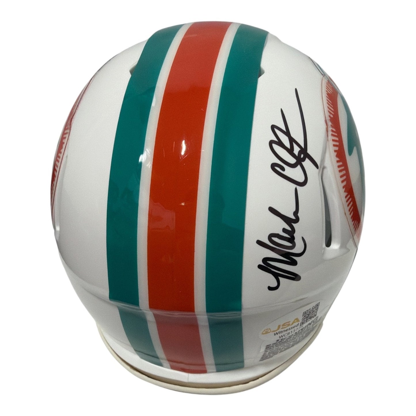 Mark Clayton & Mark Duper Dual Signed Miami Dolphins Throwback Mini Helmet