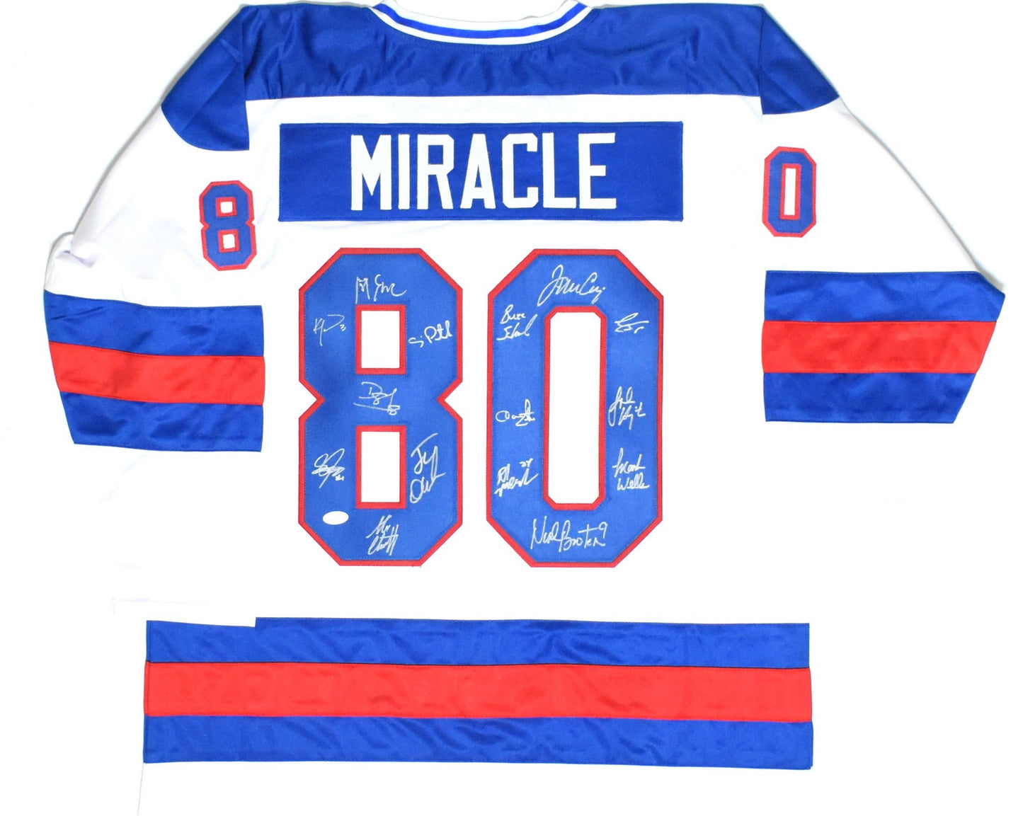 1980 Miracle on Ice Team USA Autographed White Hockey Jersey (15 Sigs)