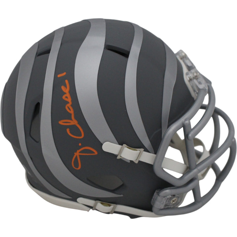Ja'Marr Chase Cincinnati Bengals Slate Speed Mini Helmet Autographed