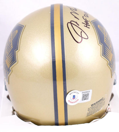 Joe Montana Signed NFL Hall of Fame Gold Edition Mini Helmet (Black)