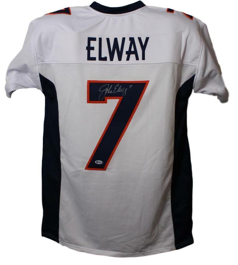 John Elway Signed Denver Broncos Custom Jersey - White