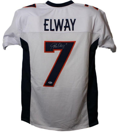 John Elway Signed Denver Broncos Custom Jersey - White