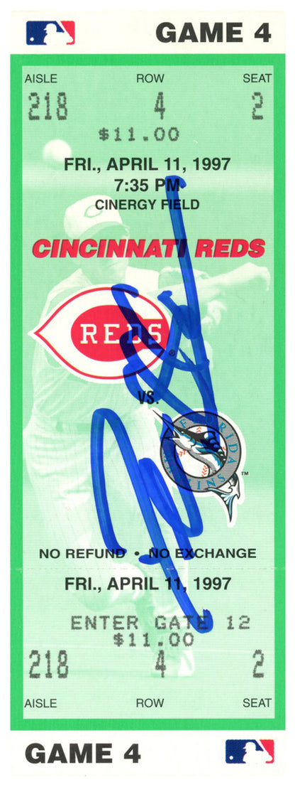 Deion Sanders Signed Cincinnati Reds 1997 Game Ticket Stub (BAS)