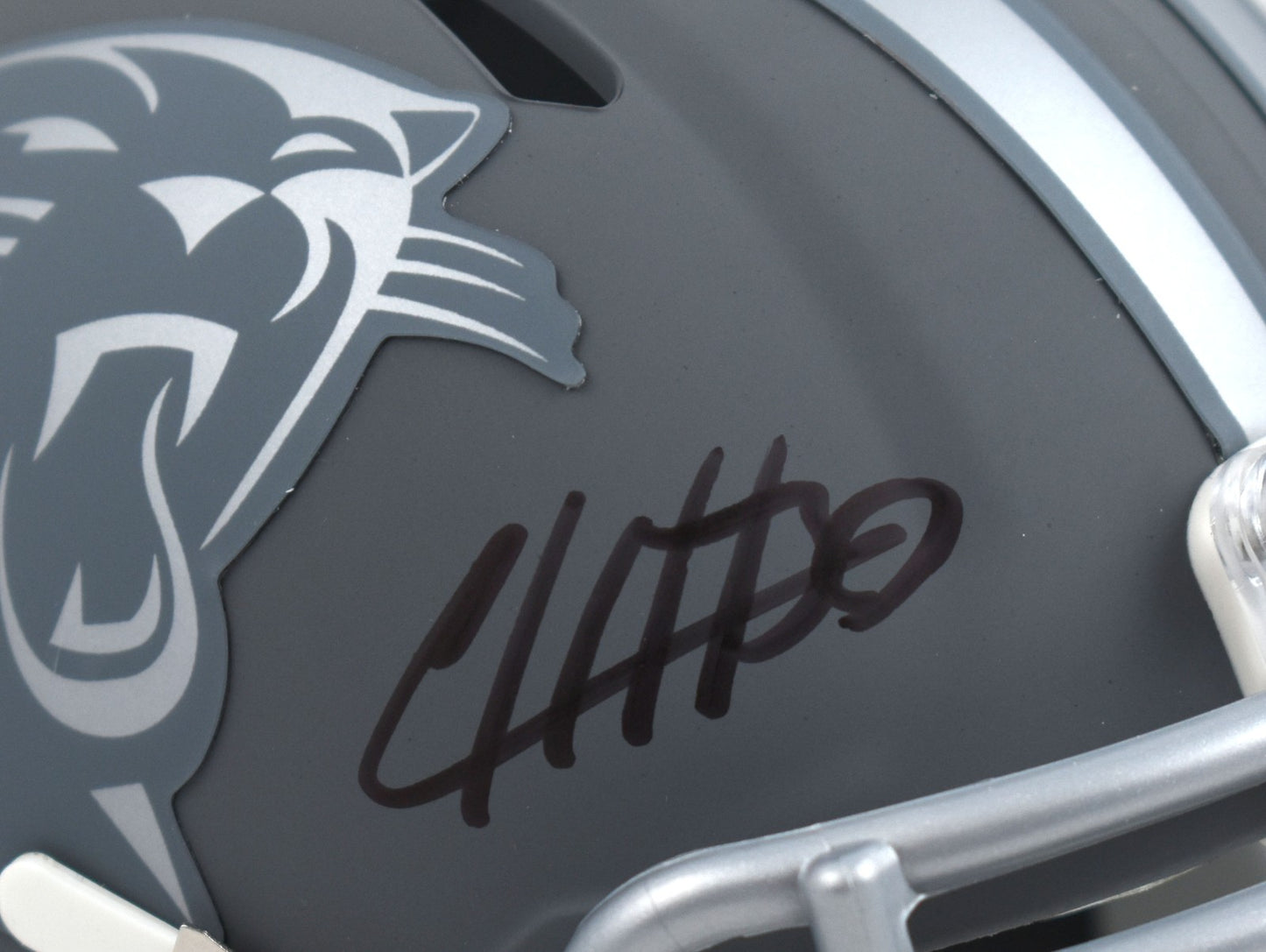 Chuba Hubbard Signed Carolina Panthers Slate Speed Mini Helmet