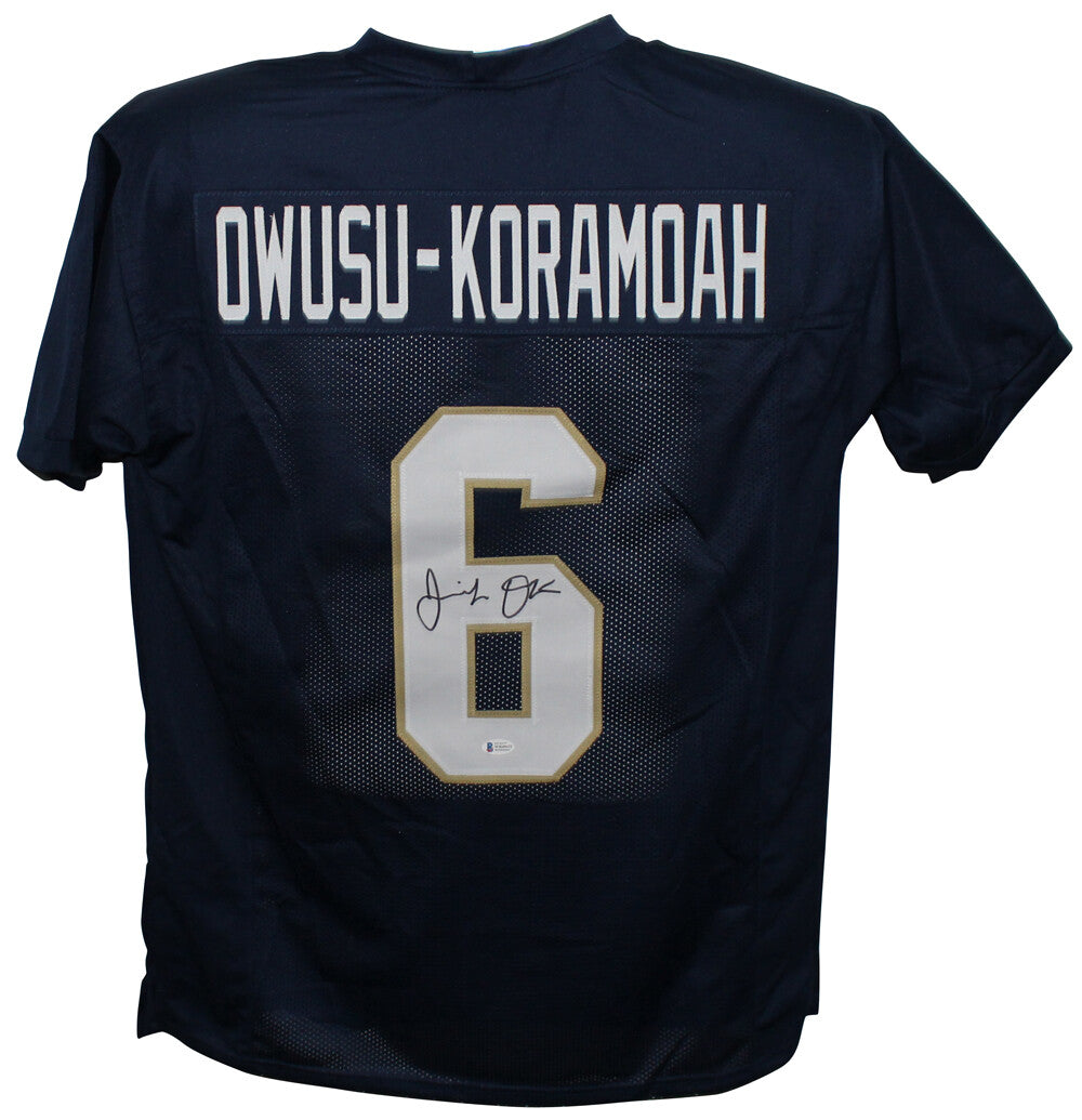 Jeremiah Owusu-Koramoah Autographed Notre Dame Style Custom Jersey