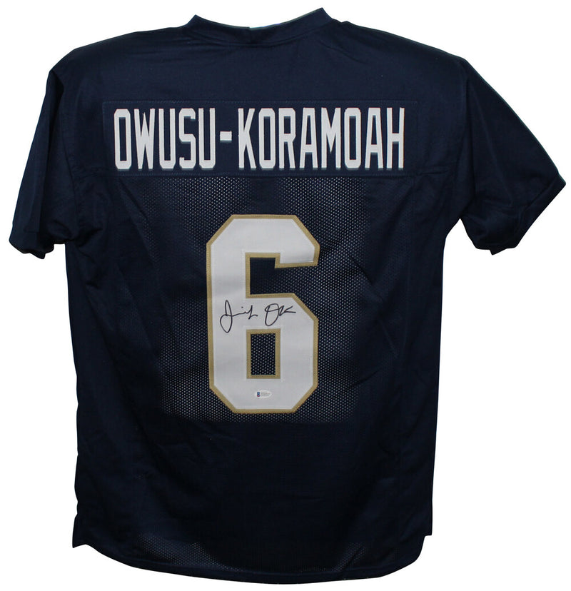Jeremiah Owusu-Koramoah Autographed Notre Dame Style Custom Jersey