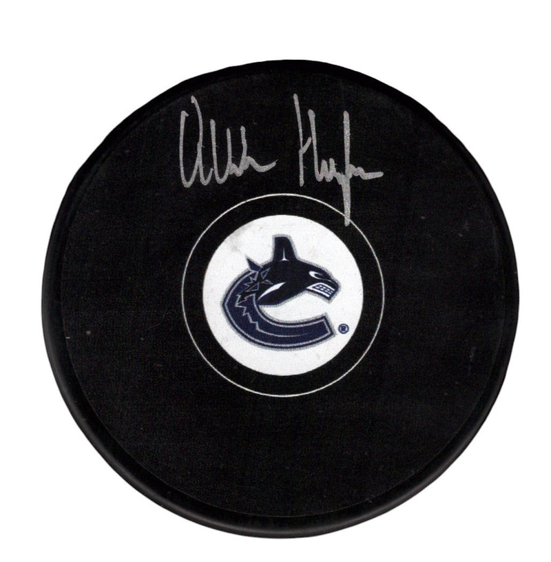Quinn Hughes Signed Vancouver Canucks Logo Hockey Puck