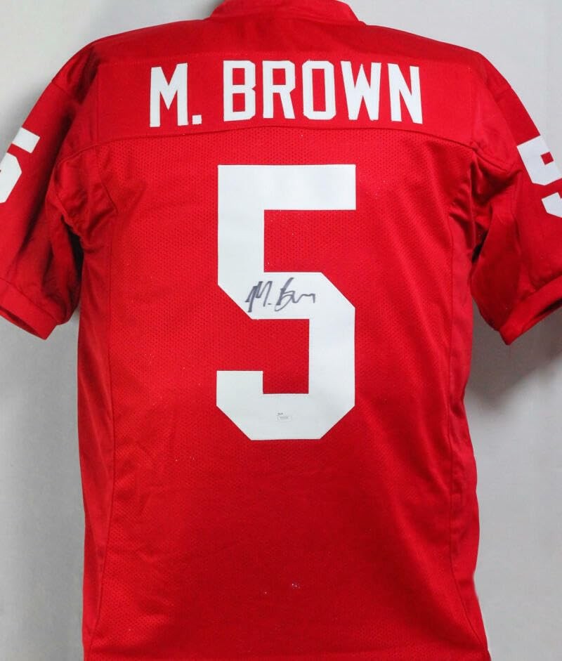 Marquise Hollywood Brown Autographed Maroon Custom Jersey