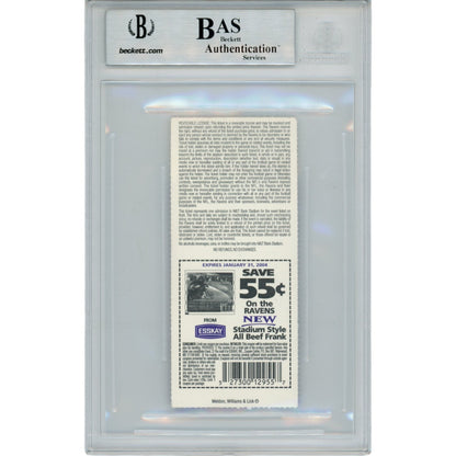 Ray Lewis Signed Baltimore Ravens 11/30/03 Ticket Stub Beckett Slabbed