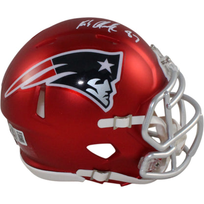 Rob Gronkowski New England Patriots Autographed Blaze Mini Helmet BAS