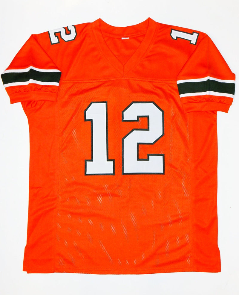 Jim Kelly Signed Miami College Style Orange Jersey