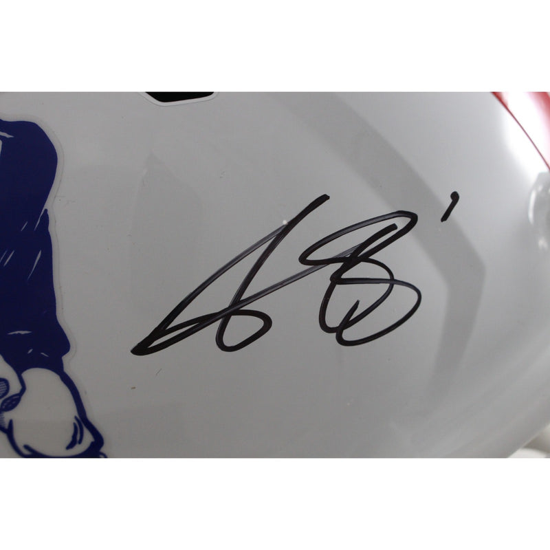 AJ Brown Signed New England Patriots Throwback Full Size Helmet