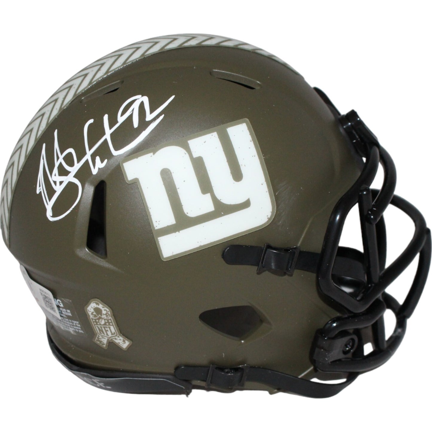 Michael Strahan Autographed New York Giants Salute to Service Mini Helmet