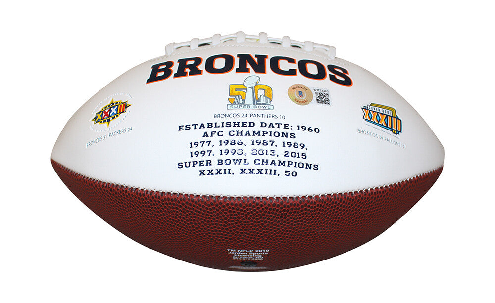 Bill Romanowski Autographed Denver Broncos Logo Football (Beckett COA)