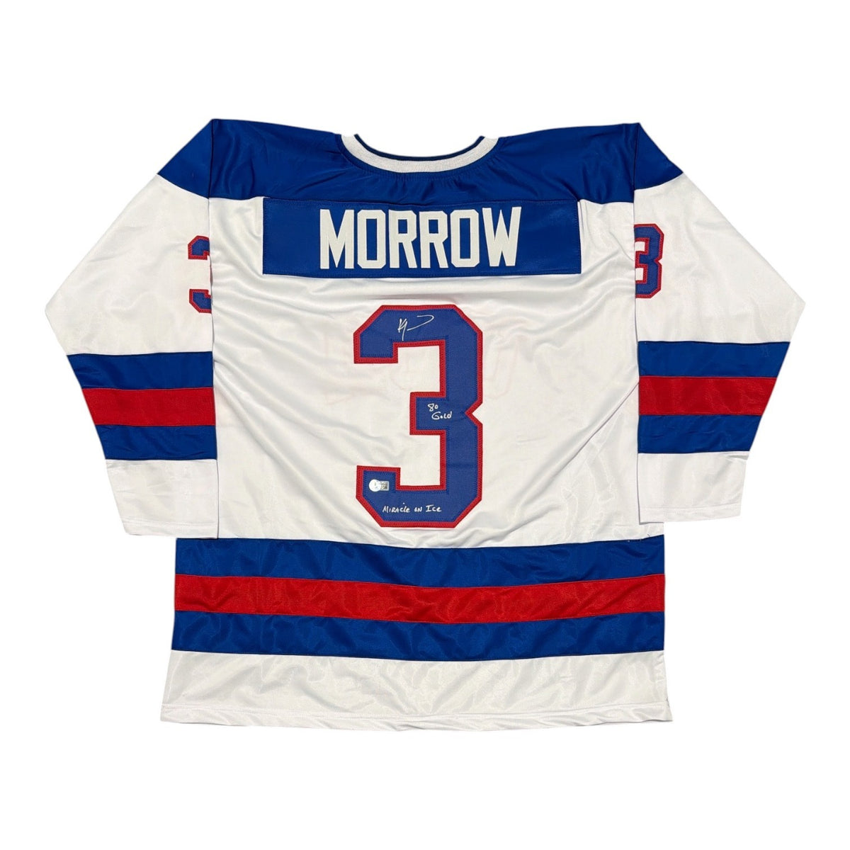 Ken Morrow Signed USA Hockey Custom Jersey - Miracle on Ice 80 Gold