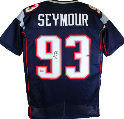 Richard Seymour Autographed Blue Custom Jersey