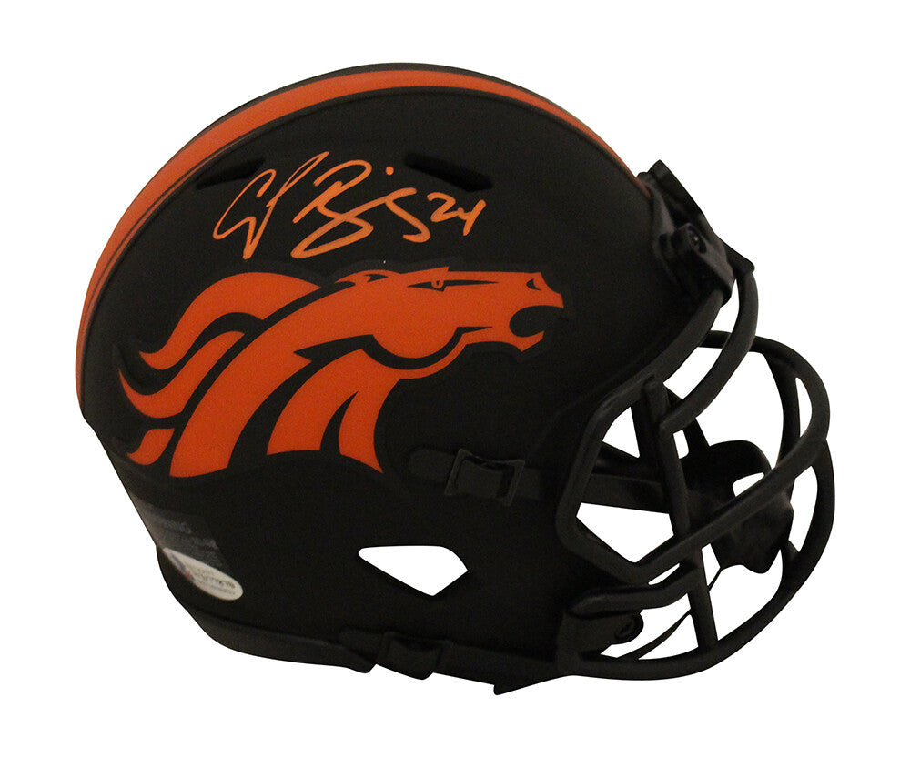 Champ Bailey Denver Broncos Signed Eclipse Mini Helmet Beckett BAS