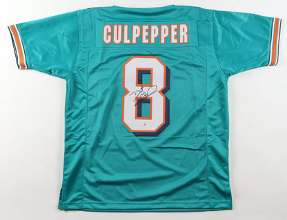 Daunte Culpepper Signed Miami Dolphins Teal Custom Jersey