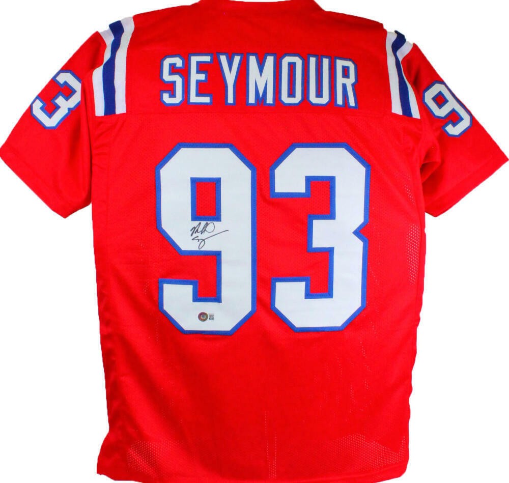Richard Seymour Autographed Red Custom Football Jersey