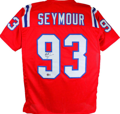 Richard Seymour Autographed Red Custom Football Jersey