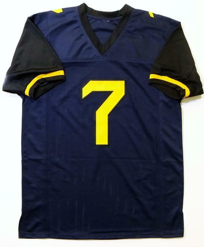Will Grier Autographed Blue Custom College Style Jersey