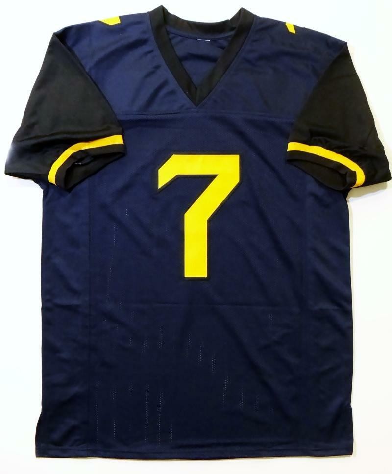 Will Grier Autographed Blue Custom College Style Jersey